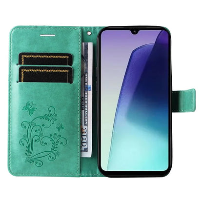 KT Imprinting Flower Series-2 For Xiaomi Redmi 14C 4G Case Butterfly Leather Phone Cover