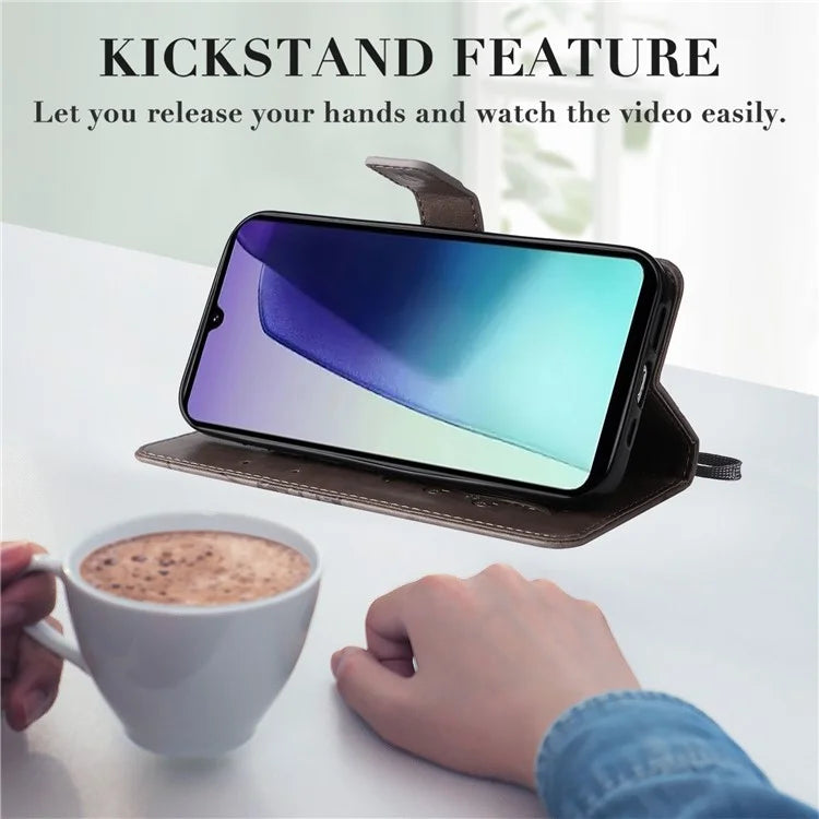 KT Imprinting Flower Series-2 For Xiaomi Redmi 14C 4G Case Butterfly Leather Phone Cover