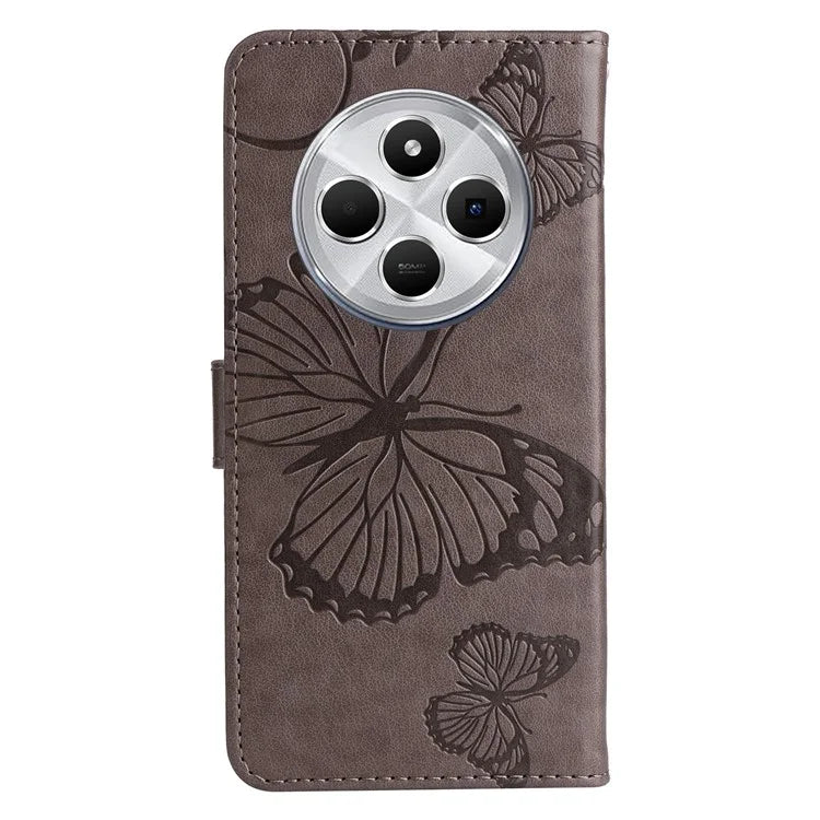 KT Imprinting Flower Series-2 For Xiaomi Redmi 14C 4G Case Butterfly Leather Phone Cover