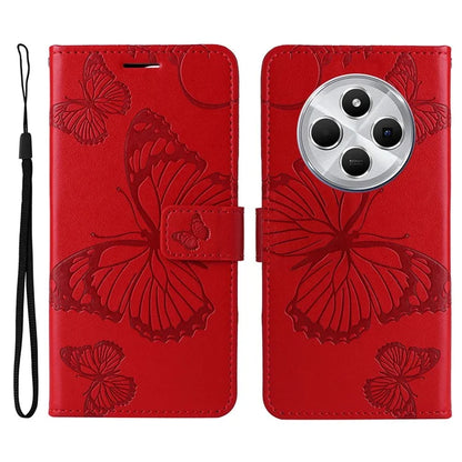 KT Imprinting Flower Series-2 For Xiaomi Redmi 14C 4G Case Butterfly Leather Phone Cover