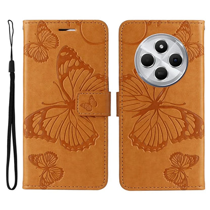 KT Imprinting Flower Series-2 For Xiaomi Redmi 14C 4G Case Butterfly Leather Phone Cover