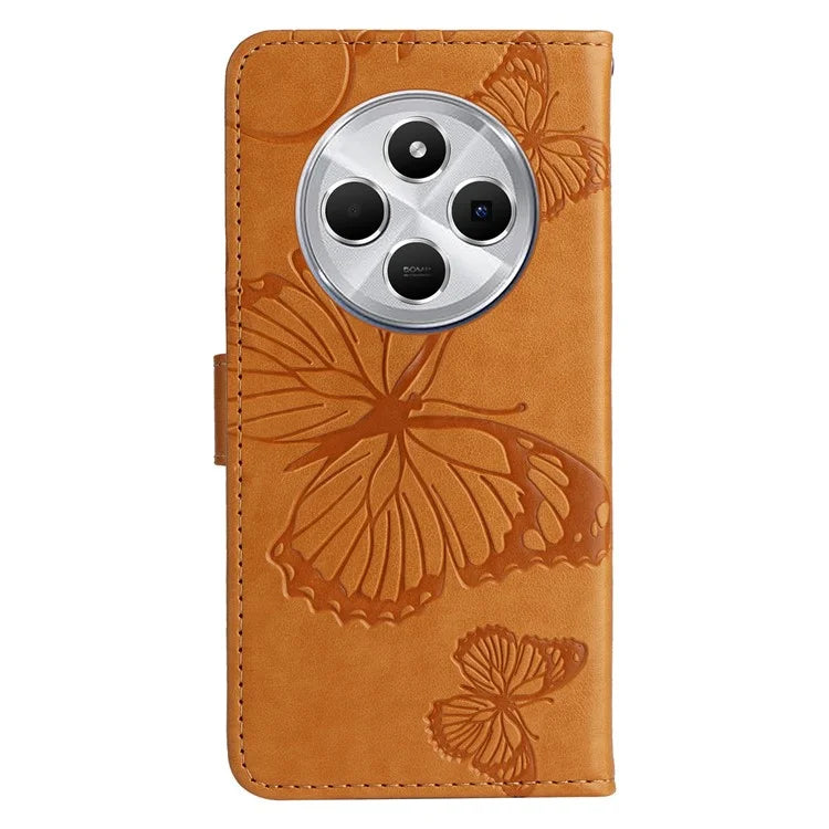 KT Imprinting Flower Series-2 For Xiaomi Redmi 14C 4G Case Butterfly Leather Phone Cover