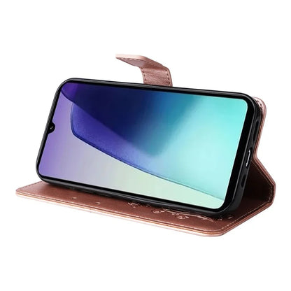 KT Imprinting Flower Series-2 For Xiaomi Redmi 14C 4G Case Butterfly Leather Phone Cover