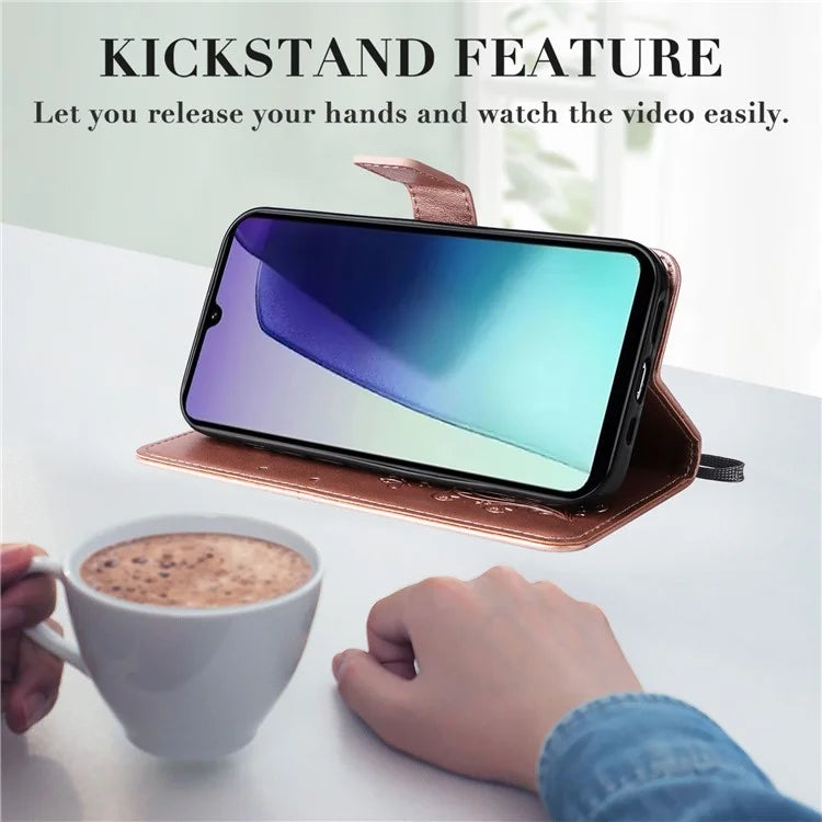KT Imprinting Flower Series-2 For Xiaomi Redmi 14C 4G Case Butterfly Leather Phone Cover