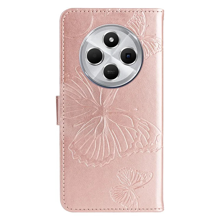 KT Imprinting Flower Series-2 For Xiaomi Redmi 14C 4G Case Butterfly Leather Phone Cover