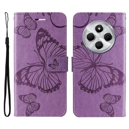 KT Imprinting Flower Series-2 For Xiaomi Redmi 14C 4G Case Butterfly Leather Phone Cover