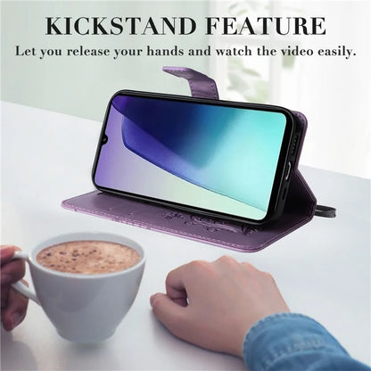 KT Imprinting Flower Series-2 For Xiaomi Redmi 14C 4G Case Butterfly Leather Phone Cover