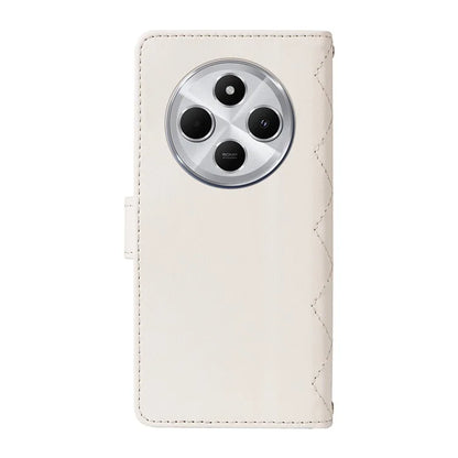 For Xiaomi Redmi 14C 4G Case Wallet Rhombus Leather Phone Cover with Shoulder Strap, Wrist Strap