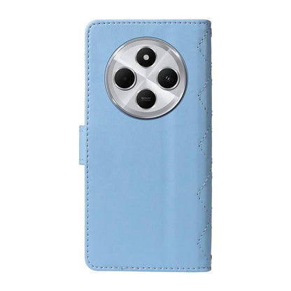 For Xiaomi Redmi 14C 4G Case Wallet Rhombus Leather Phone Cover with Shoulder Strap, Wrist Strap