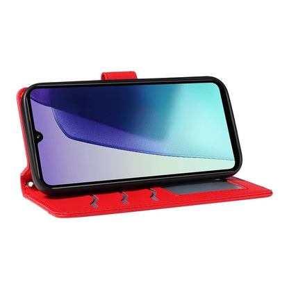 For Xiaomi Redmi 14C 4G Case Wallet Rhombus Leather Phone Cover with Shoulder Strap, Wrist Strap