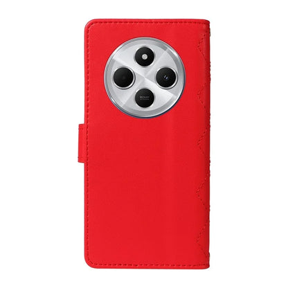 For Xiaomi Redmi 14C 4G Case Wallet Rhombus Leather Phone Cover with Shoulder Strap, Wrist Strap