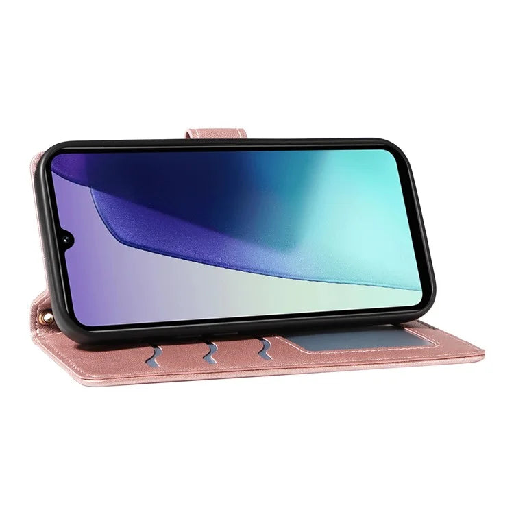 For Xiaomi Redmi 14C 4G Case Wallet Rhombus Leather Phone Cover with Shoulder Strap, Wrist Strap