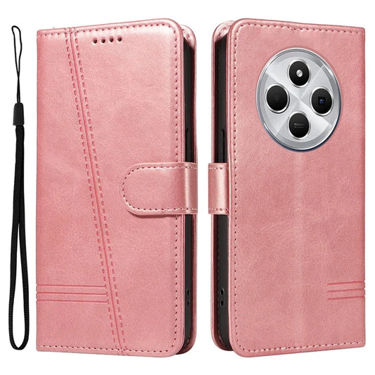 For Xiaomi Redmi 14C 4G Case Flip Wallet T-Shape Lines Leather Phone Cover