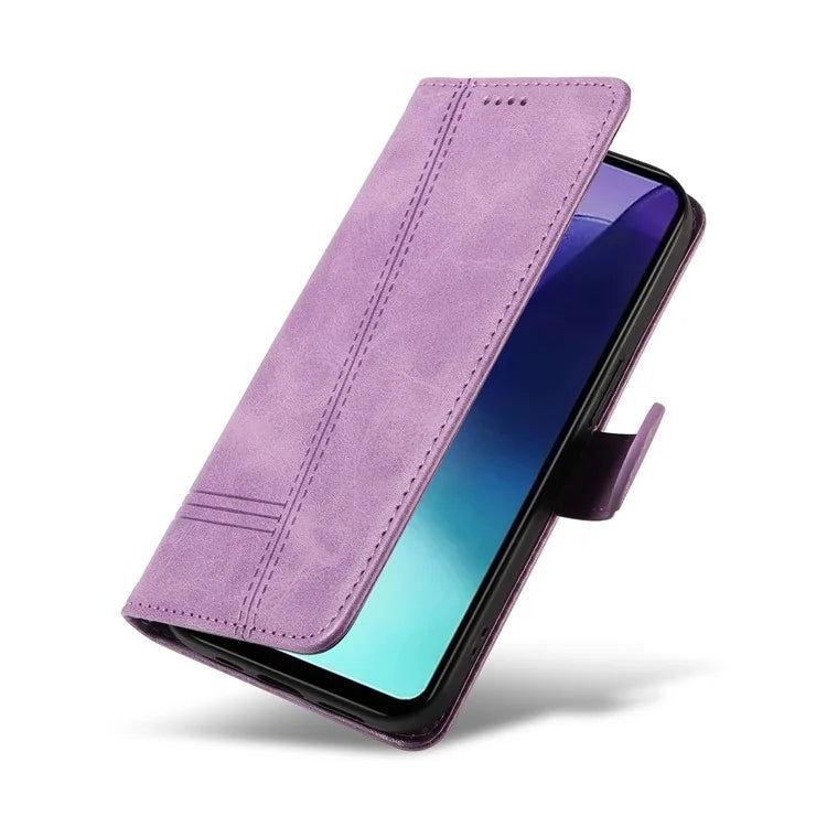 For Xiaomi Redmi 14C 4G Case Flip Wallet T-Shape Lines Leather Phone Cover