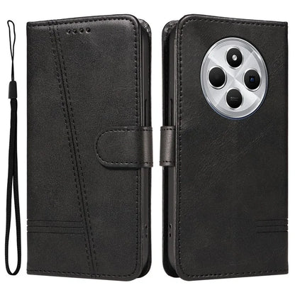 For Xiaomi Redmi 14C 4G Case Flip Wallet T-Shape Lines Leather Phone Cover