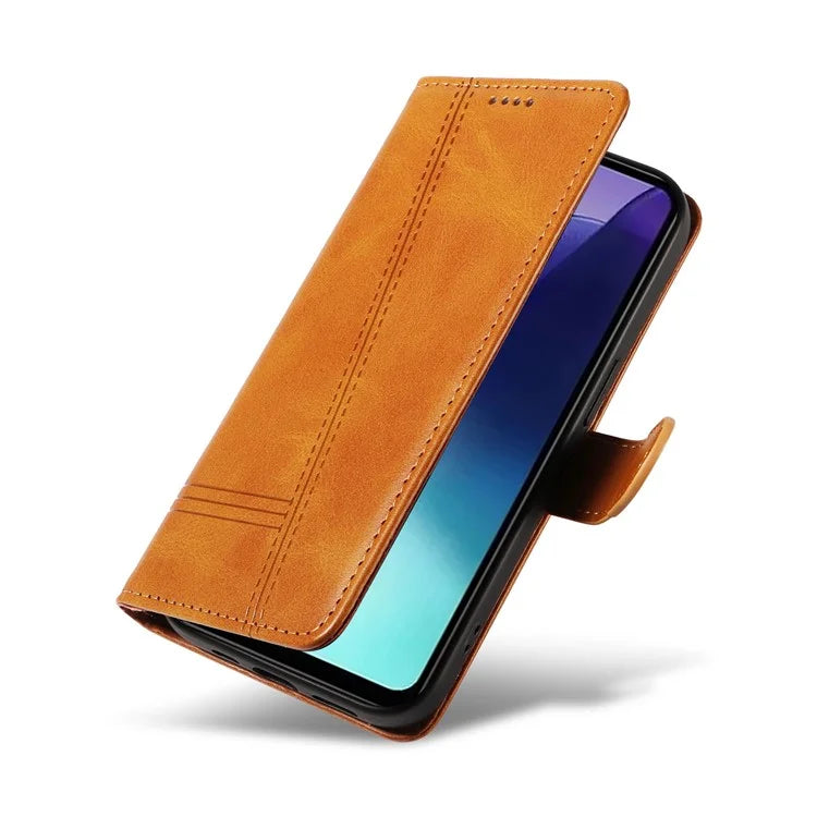 For Xiaomi Redmi 14C 4G Case Flip Wallet T-Shape Lines Leather Phone Cover
