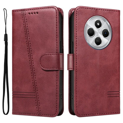 For Xiaomi Redmi 14C 4G Case Flip Wallet T-Shape Lines Leather Phone Cover
