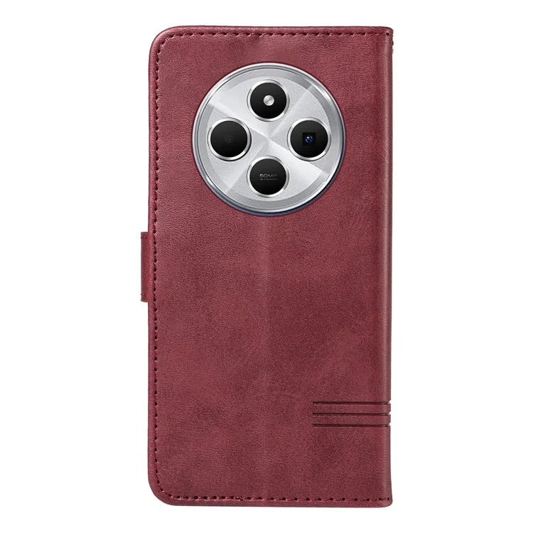 For Xiaomi Redmi 14C 4G Case Flip Wallet T-Shape Lines Leather Phone Cover