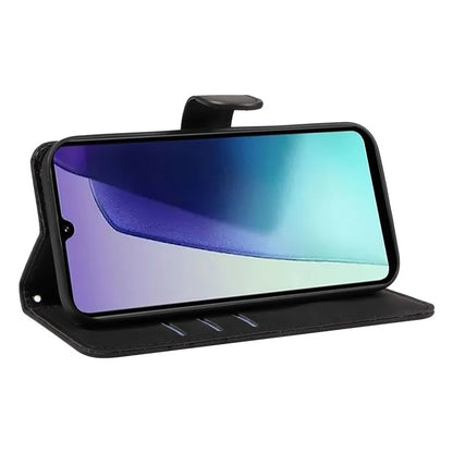 For Xiaomi Redmi 14C 4G Case Stand Wallet Leather Phone Cover Curved Line Wrist Strap