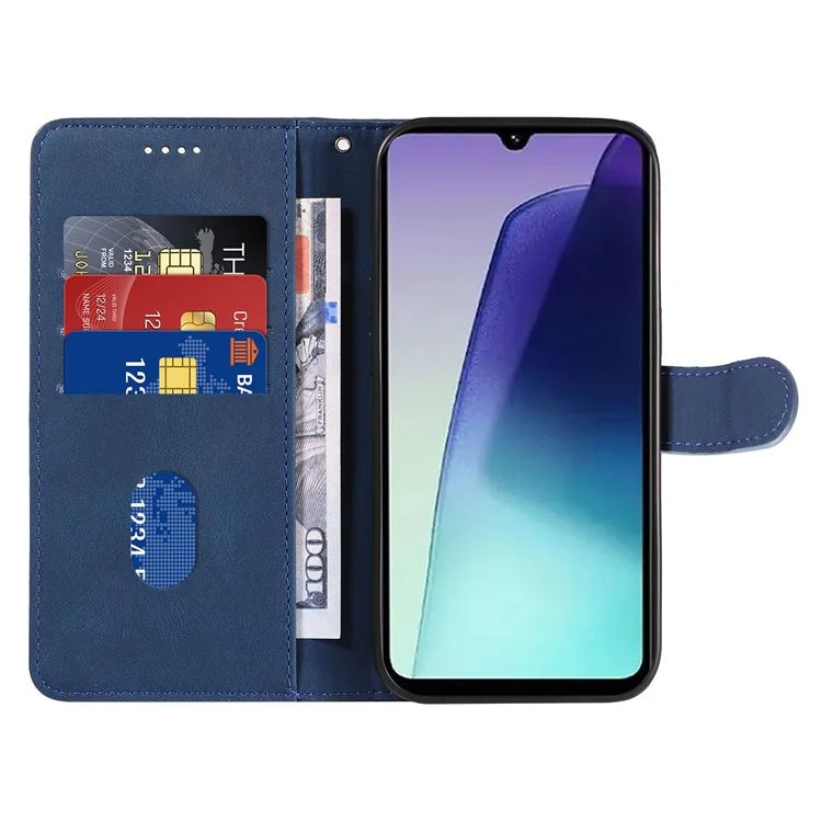 For Xiaomi Redmi 14C 4G Case Stand Wallet Leather Phone Cover Curved Line Wrist Strap