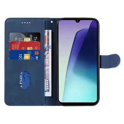 For Xiaomi Redmi 14C 4G Case Stand Wallet Leather Phone Cover Curved Line Wrist Strap
