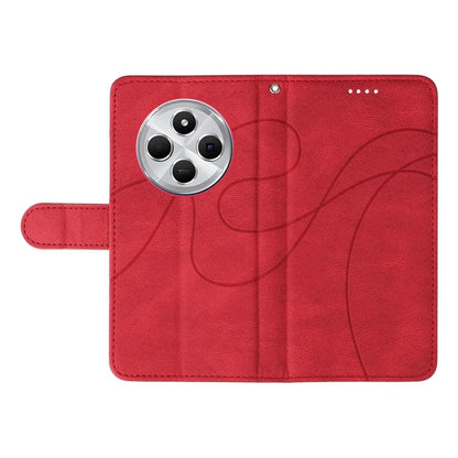 For Xiaomi Redmi 14C 4G Case Stand Wallet Leather Phone Cover Curved Line Wrist Strap