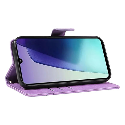 For Xiaomi Redmi 14C 4G Case Stand Wallet Leather Phone Cover Curved Line Wrist Strap