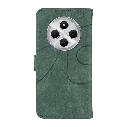 For Xiaomi Redmi 14C 4G Case Stand Wallet Leather Phone Cover Curved Line Wrist Strap