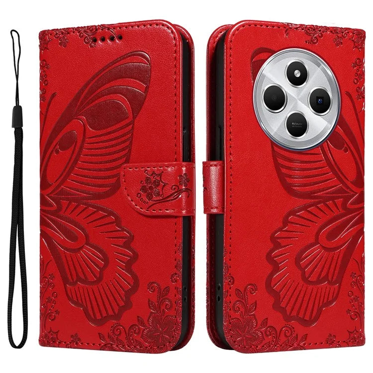 For Xiaomi Redmi 14C 4G Case Butterfly Pattern Leather Wallet Flip Phone Cover