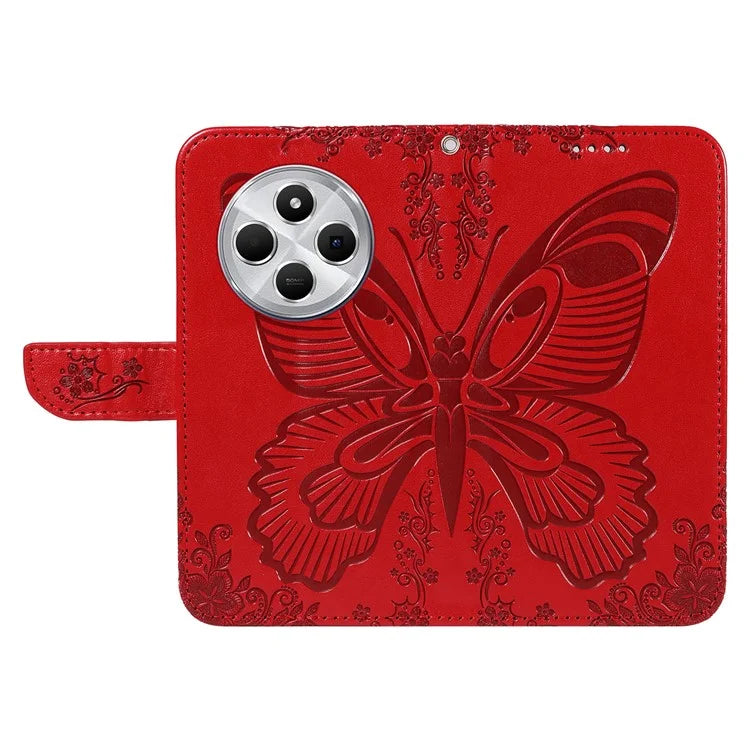 For Xiaomi Redmi 14C 4G Case Butterfly Pattern Leather Wallet Flip Phone Cover