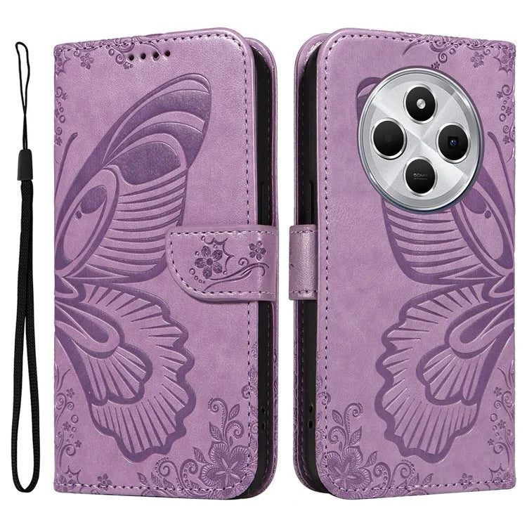 For Xiaomi Redmi 14C 4G Case Butterfly Pattern Leather Wallet Flip Phone Cover