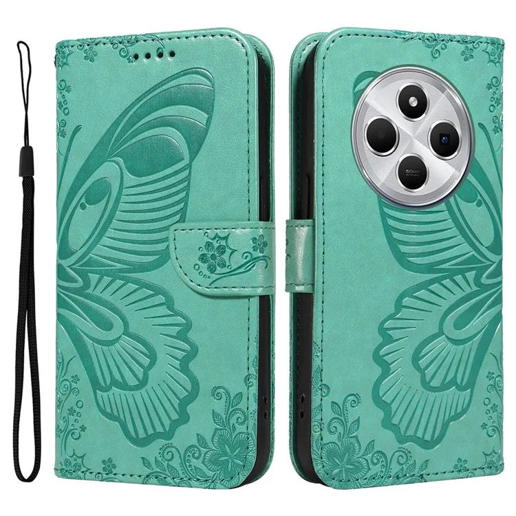 For Xiaomi Redmi 14C 4G Case Butterfly Pattern Leather Wallet Flip Phone Cover