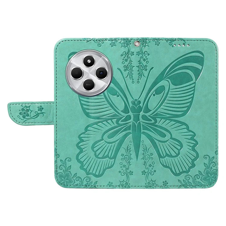 For Xiaomi Redmi 14C 4G Case Butterfly Pattern Leather Wallet Flip Phone Cover