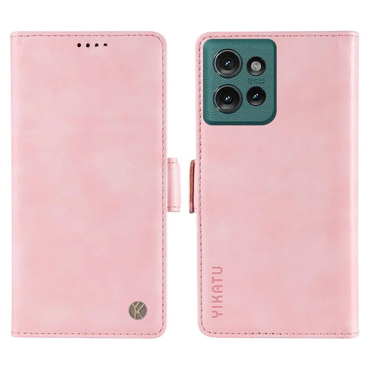 YIKATU YK-007 For Motorola Edge 50 5G Case Side Buckle PU Leather Phone Cover Litchi Texture