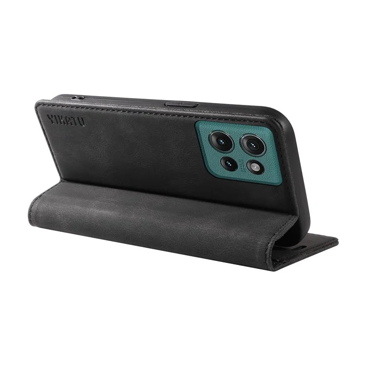 YIKATU YK-004 For Motorola Edge 50 5G Case Leather Skin-Touch Phone Cover Magnetic Auto-Absorbed