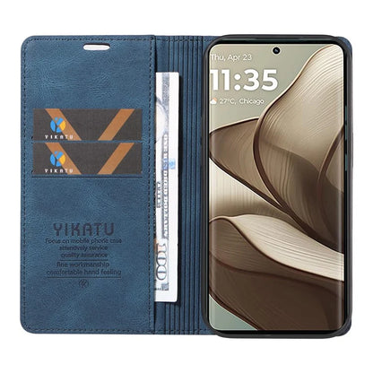 YIKATU YK-004 For Motorola Edge 50 5G Case Leather Skin-Touch Phone Cover Magnetic Auto-Absorbed