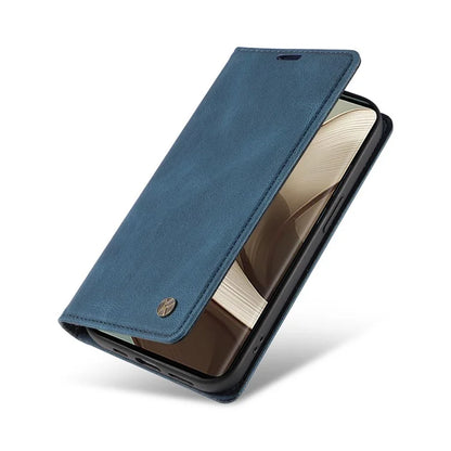 YIKATU YK-004 For Motorola Edge 50 5G Case Leather Skin-Touch Phone Cover Magnetic Auto-Absorbed
