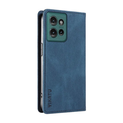 YIKATU YK-004 For Motorola Edge 50 5G Case Leather Skin-Touch Phone Cover Magnetic Auto-Absorbed