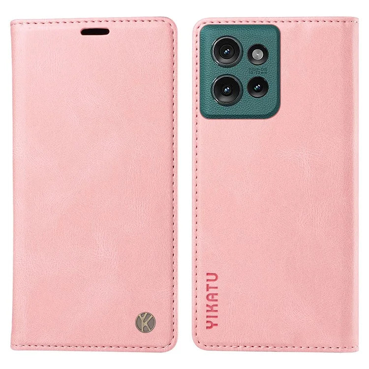 YIKATU YK-004 For Motorola Edge 50 5G Case Leather Skin-Touch Phone Cover Magnetic Auto-Absorbed