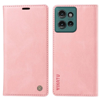 YIKATU YK-004 For Motorola Edge 50 5G Case Leather Skin-Touch Phone Cover Magnetic Auto-Absorbed