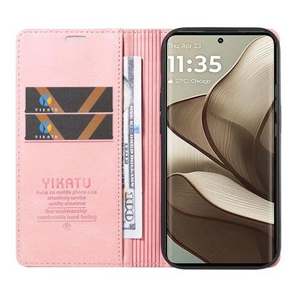 YIKATU YK-004 For Motorola Edge 50 5G Case Leather Skin-Touch Phone Cover Magnetic Auto-Absorbed
