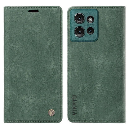 YIKATU YK-004 For Motorola Edge 50 5G Case Leather Skin-Touch Phone Cover Magnetic Auto-Absorbed