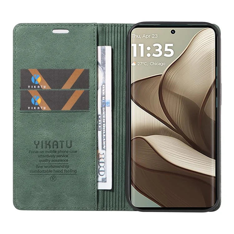 YIKATU YK-004 For Motorola Edge 50 5G Case Leather Skin-Touch Phone Cover Magnetic Auto-Absorbed