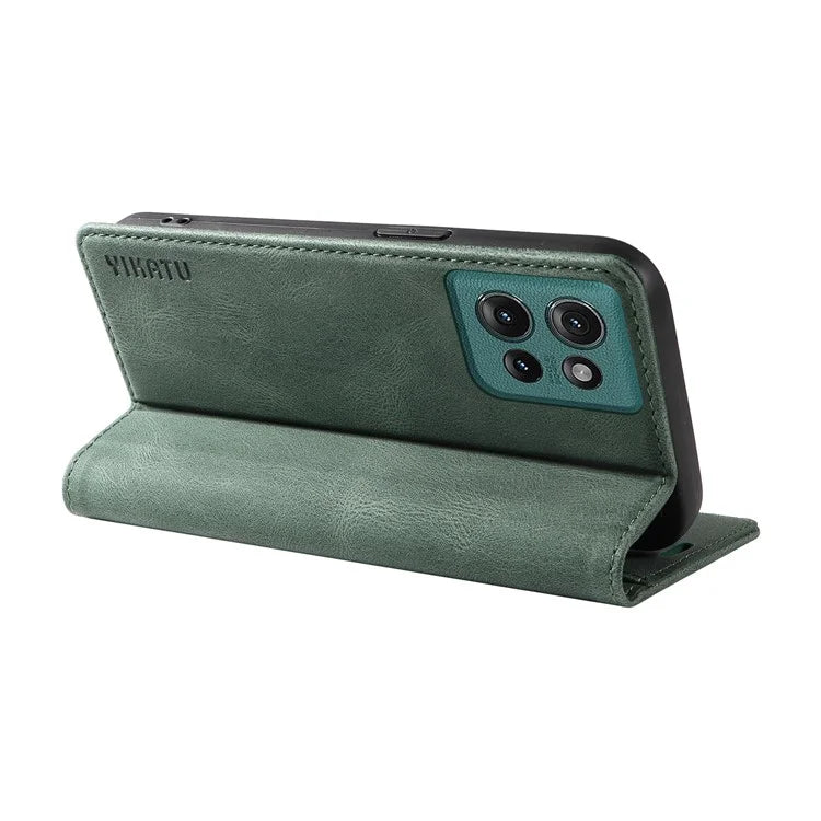 YIKATU YK-004 For Motorola Edge 50 5G Case Leather Skin-Touch Phone Cover Magnetic Auto-Absorbed