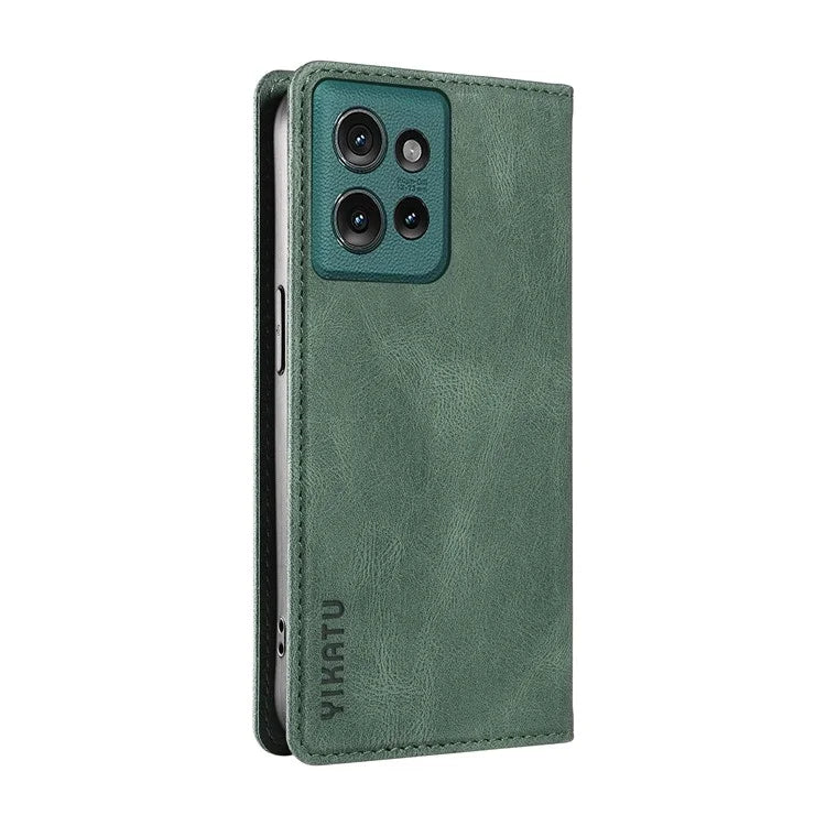 YIKATU YK-004 For Motorola Edge 50 5G Case Leather Skin-Touch Phone Cover Magnetic Auto-Absorbed