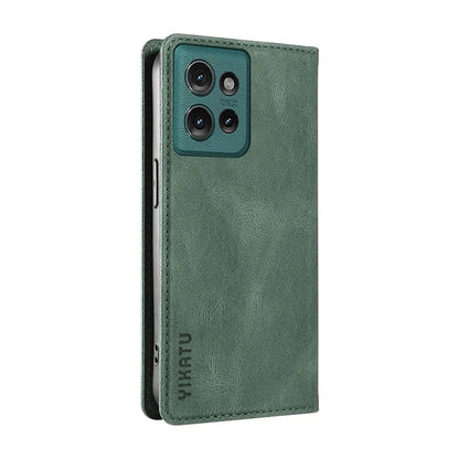 YIKATU YK-004 For Motorola Edge 50 5G Case Leather Skin-Touch Phone Cover Magnetic Auto-Absorbed
