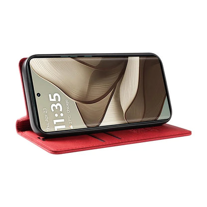 YIKATU YK-004 For Motorola Edge 50 5G Case Leather Skin-Touch Phone Cover Magnetic Auto-Absorbed