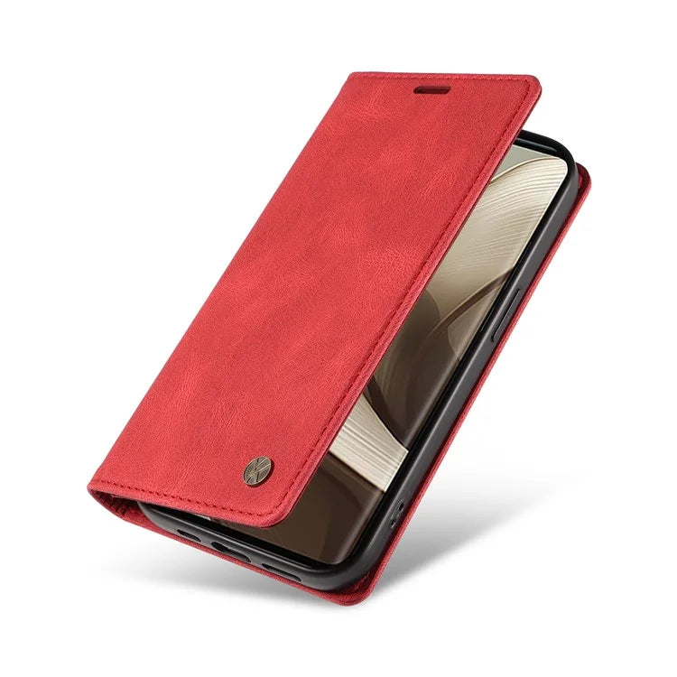 YIKATU YK-004 For Motorola Edge 50 5G Case Leather Skin-Touch Phone Cover Magnetic Auto-Absorbed