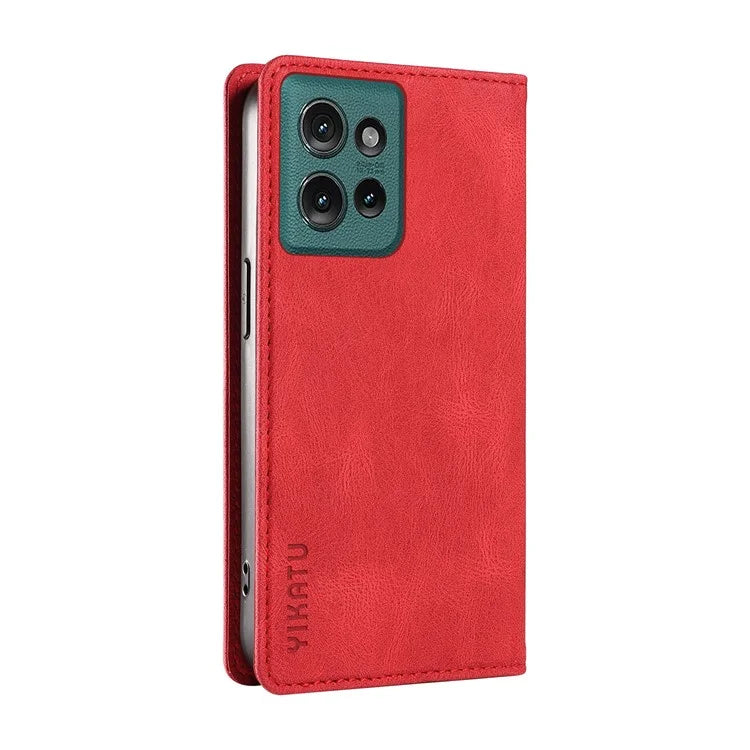 YIKATU YK-004 For Motorola Edge 50 5G Case Leather Skin-Touch Phone Cover Magnetic Auto-Absorbed
