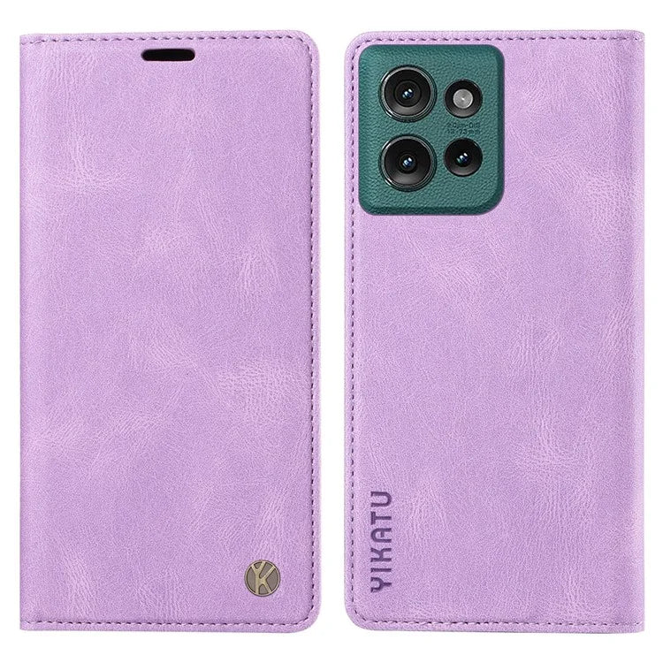 YIKATU YK-004 For Motorola Edge 50 5G Case Leather Skin-Touch Phone Cover Magnetic Auto-Absorbed